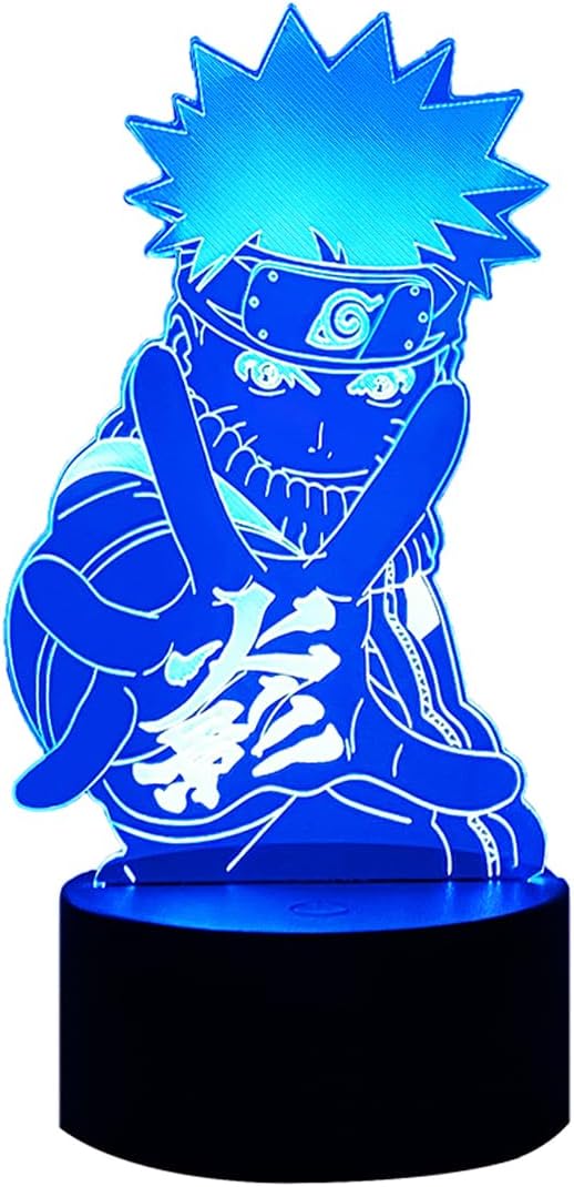 Veilleuse LED Naruto à télécommande, effet 3D et 16 couleurs