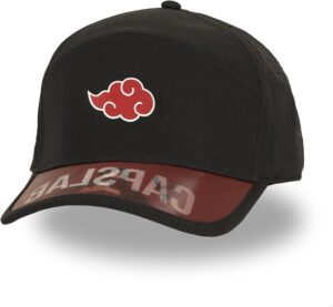 Casquette Naruto Shippuden noire à clip, 6 panels