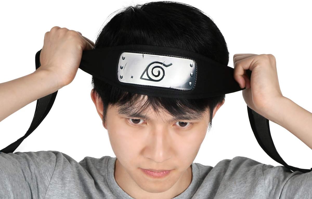 Bandeau Naruto Konoha 120 cm avec plaque en cuir PU – Image 5