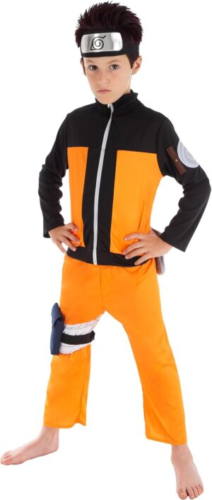 Costume Naruto Uzumaki garçon 5 pièces avec accessoires