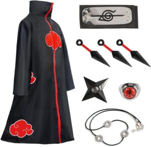 Costume Naruto Itachi Akatsuki avec cape et accessoires, couleur S