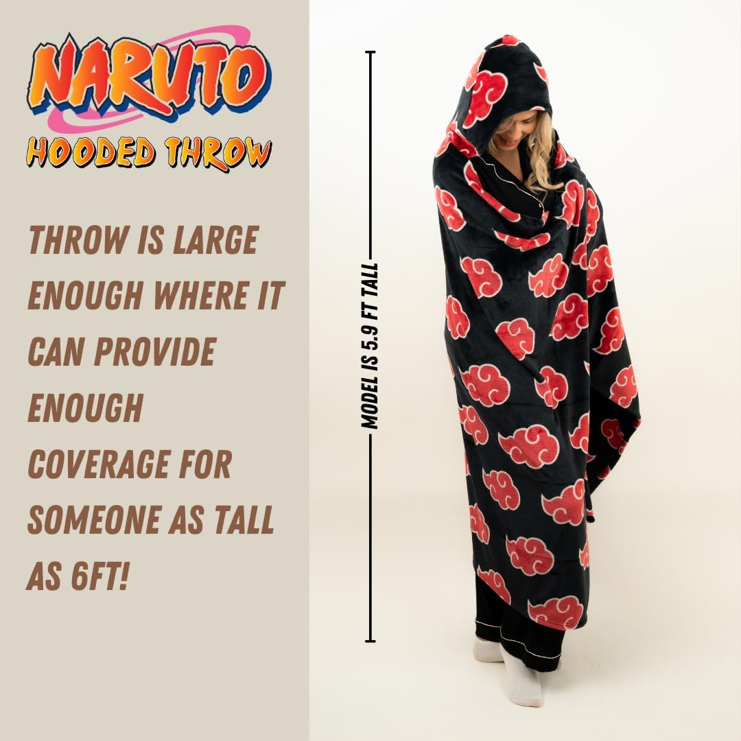 Poncho couverture à capuche Naruto Akatsuki 50 "X 70" – Image 3