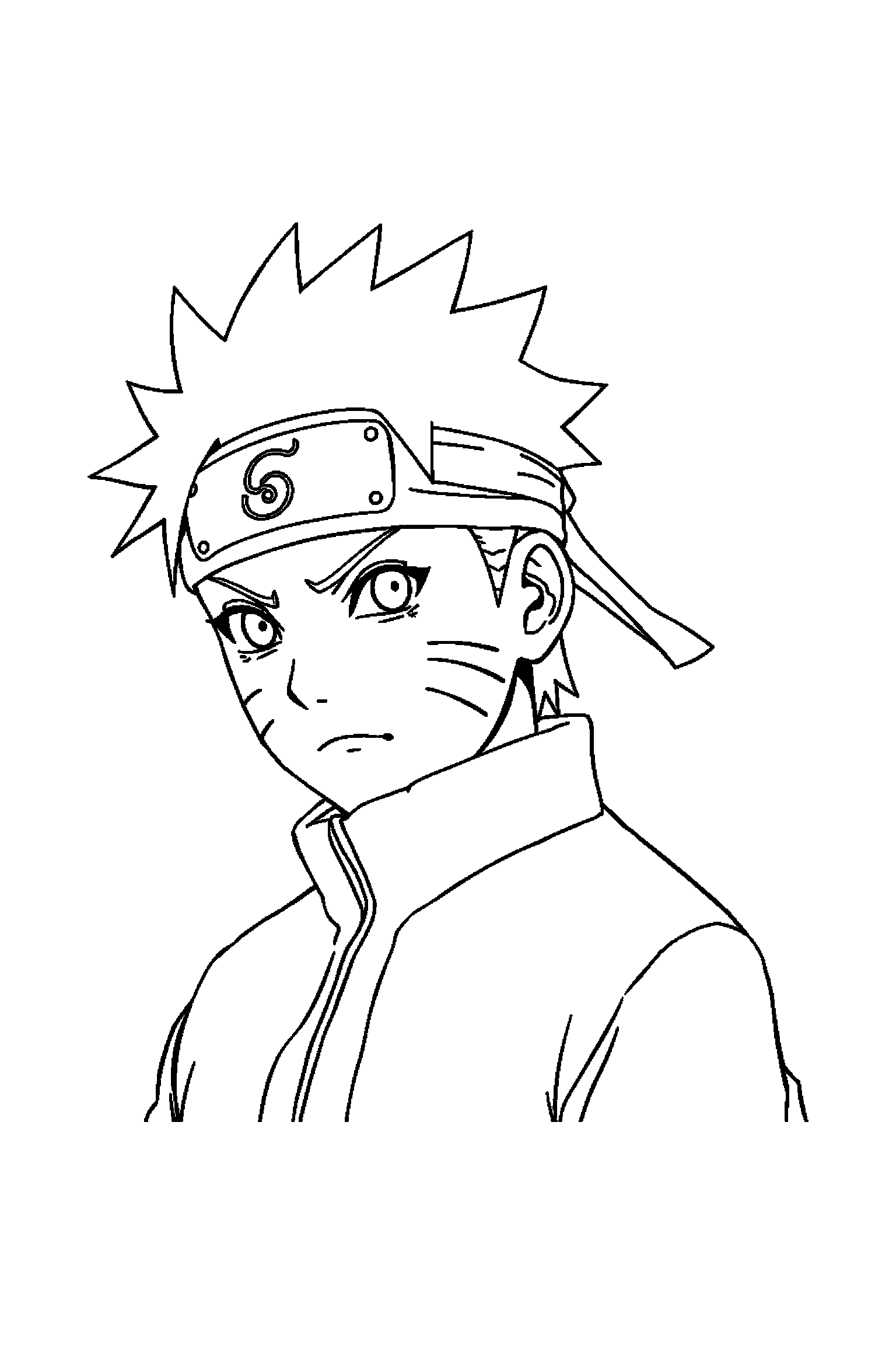 Coloriage Naruto gratuit à imprimer - grand coloriage détaillé de un jeune ninja avec lignes de vitesse Coloriage Naruto gratuit à imprimer : grand coloriage détaillé de un jeune ninja avec lignes de vitesse