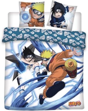 Parure de lit Naruto et Sasuke réversible en polycoton 240x220 cm