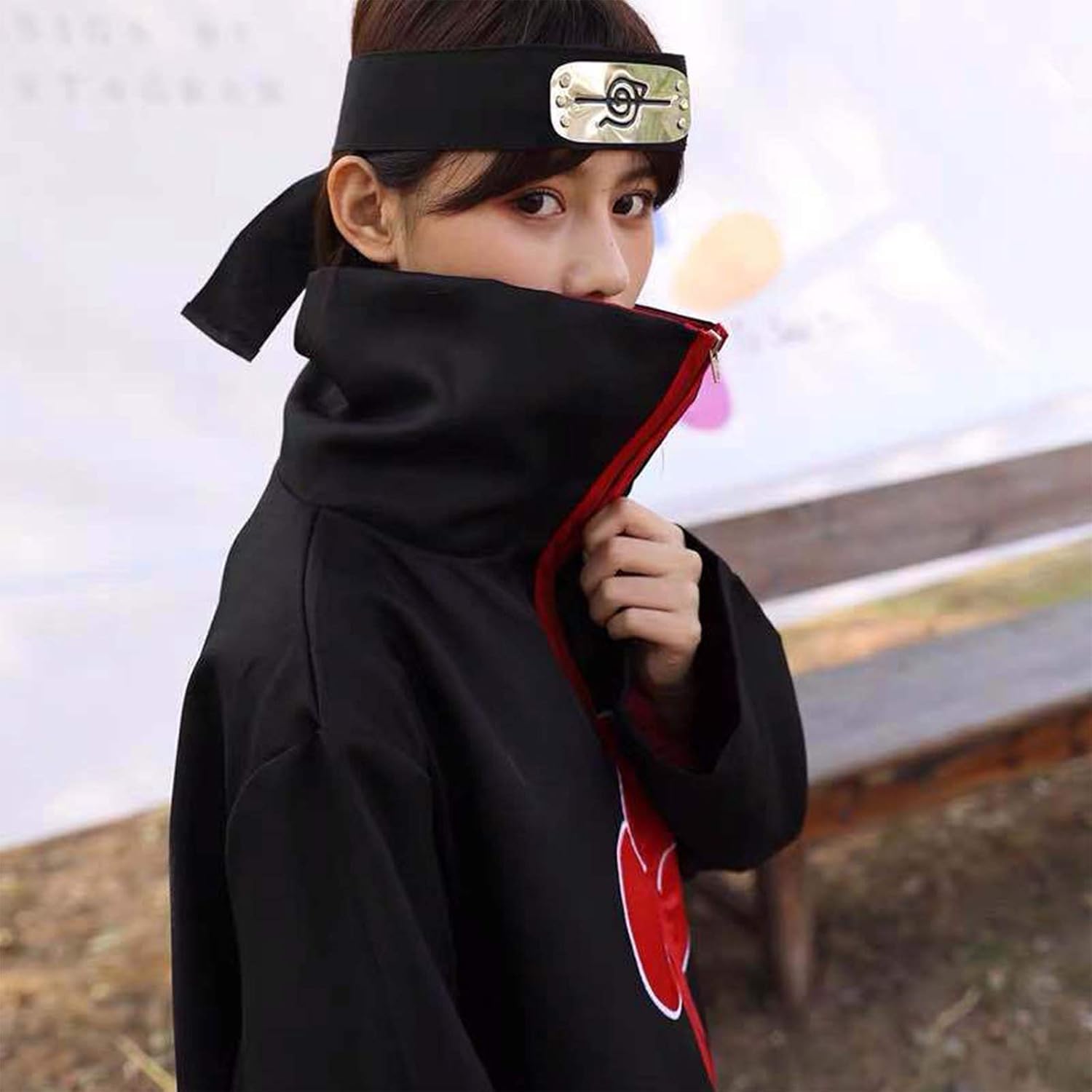 Costume Akatsuki Naruto Itachi avec accessoires, taille XS – Image 3