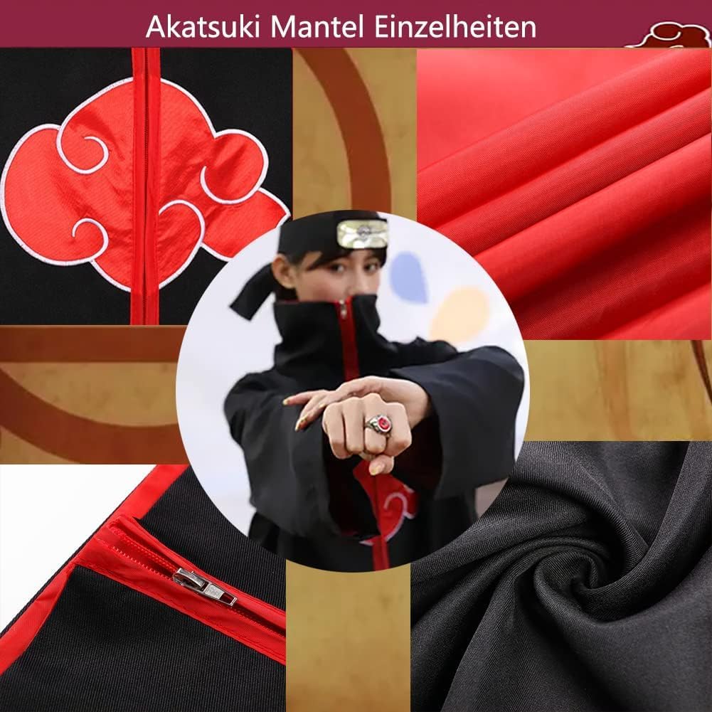 Costume Naruto Akatsuki Hidan Itachi avec 15 pièces – Image 4