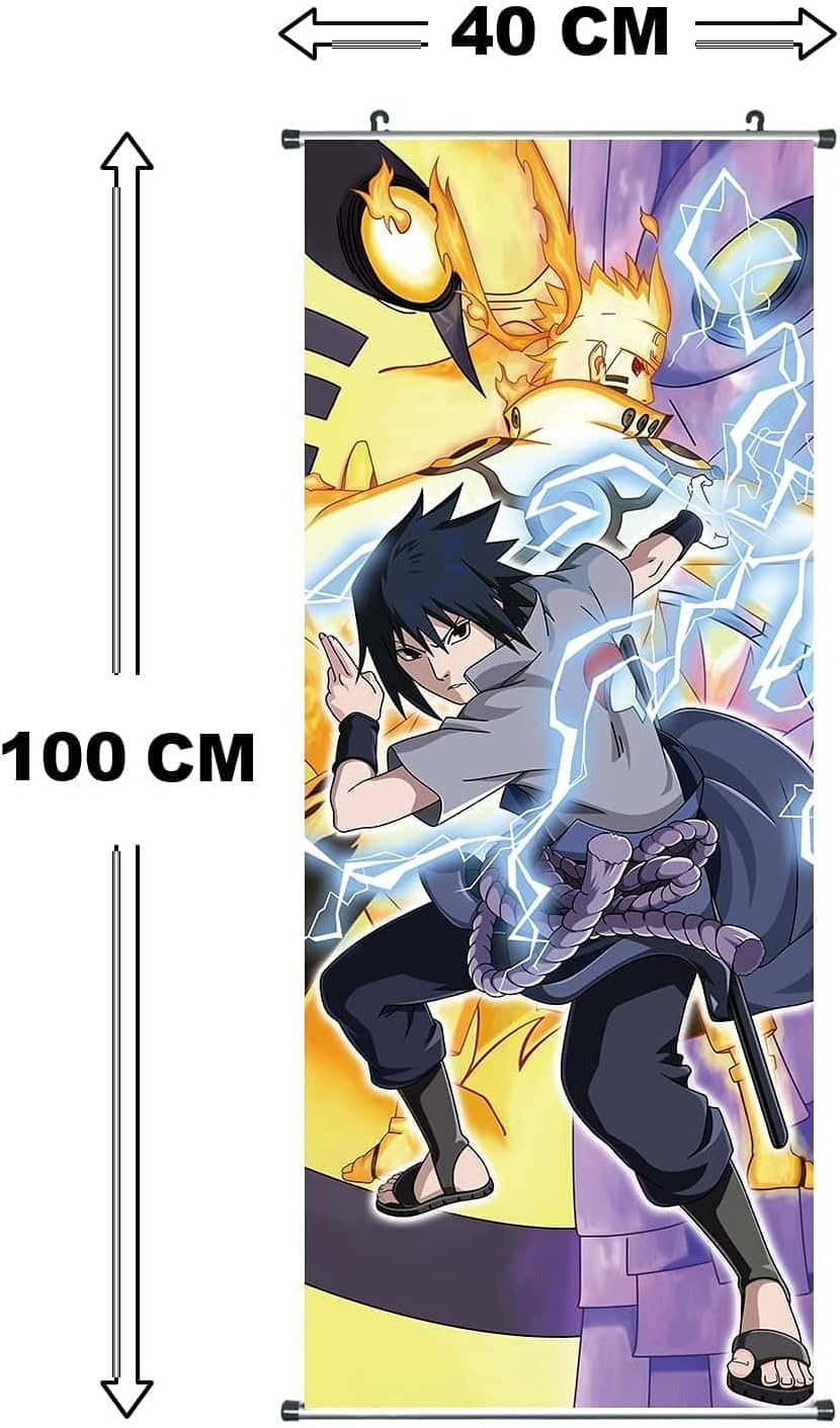 Kakemono Naruto Bijuu Moodo en tissu, Sasuke Uchiha 100 x 40 cm – Image 2