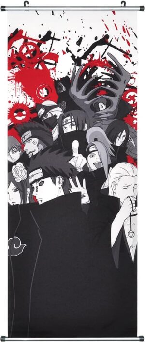 Kakemono Naruto Akatsuki en tissu 100 x 40 cm