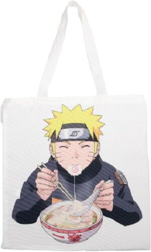 Tote bag Naruto Shippuden blanc Naruto Ramen en 100% polyester