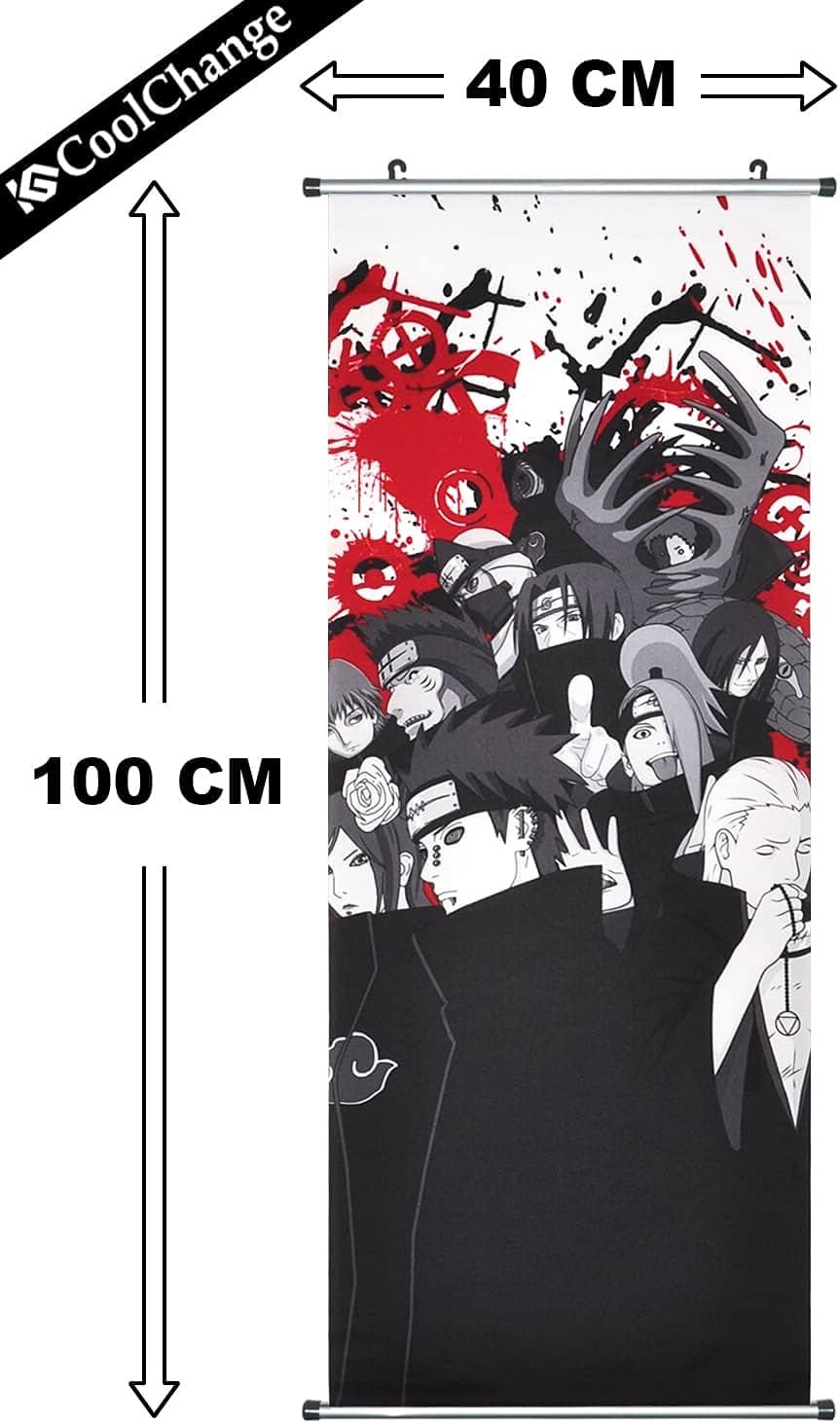 Kakemono Naruto Akatsuki en tissu 100 x 40 cm – Image 2