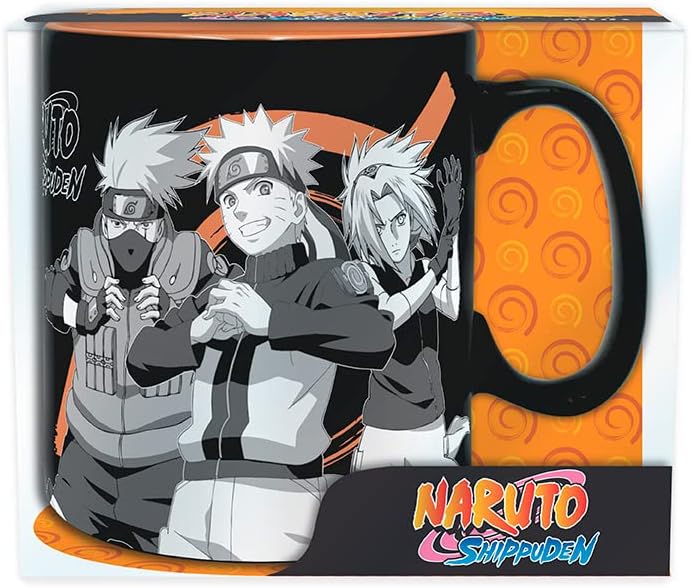 Mug Naruto Shippuden groupe noir et blanc 460 ml – Image 2