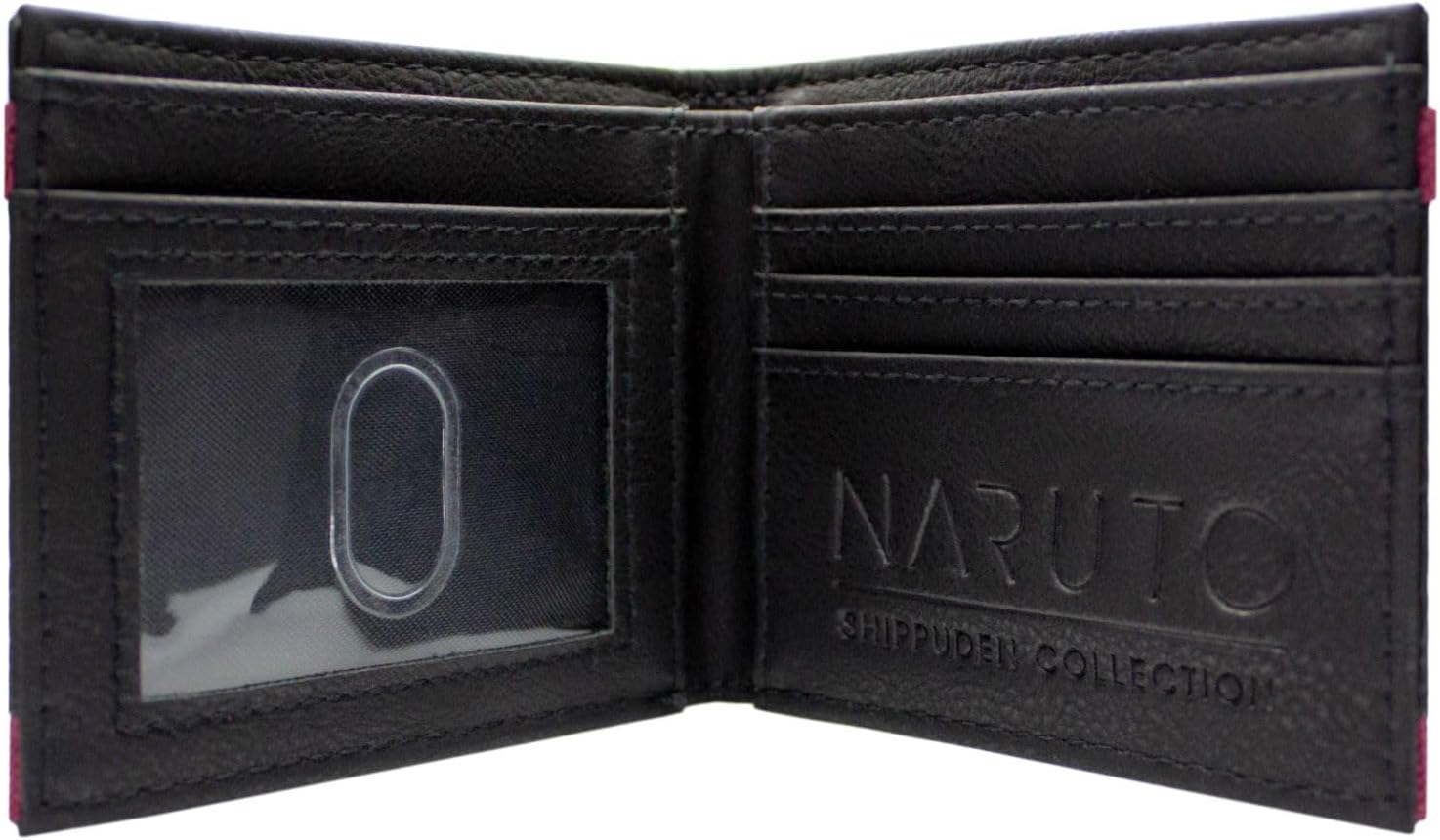 Portefeuille Naruto bi-fold noir Akatsuki Konoha avec porte-carte et fenêtre ID – Image 3