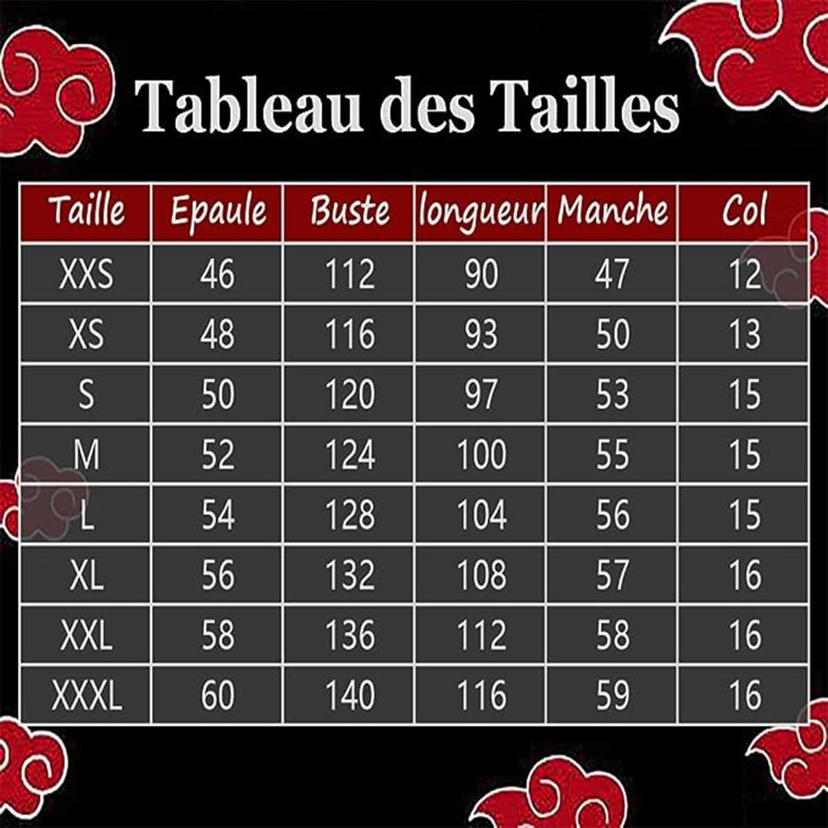 Costume Naruto Akatsuki Hidan Itachi avec 15 pièces – Image 2