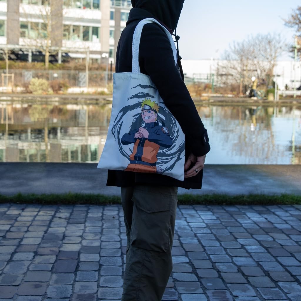Sac tote Naruto Shippuden blanc à longues anses – Image 3