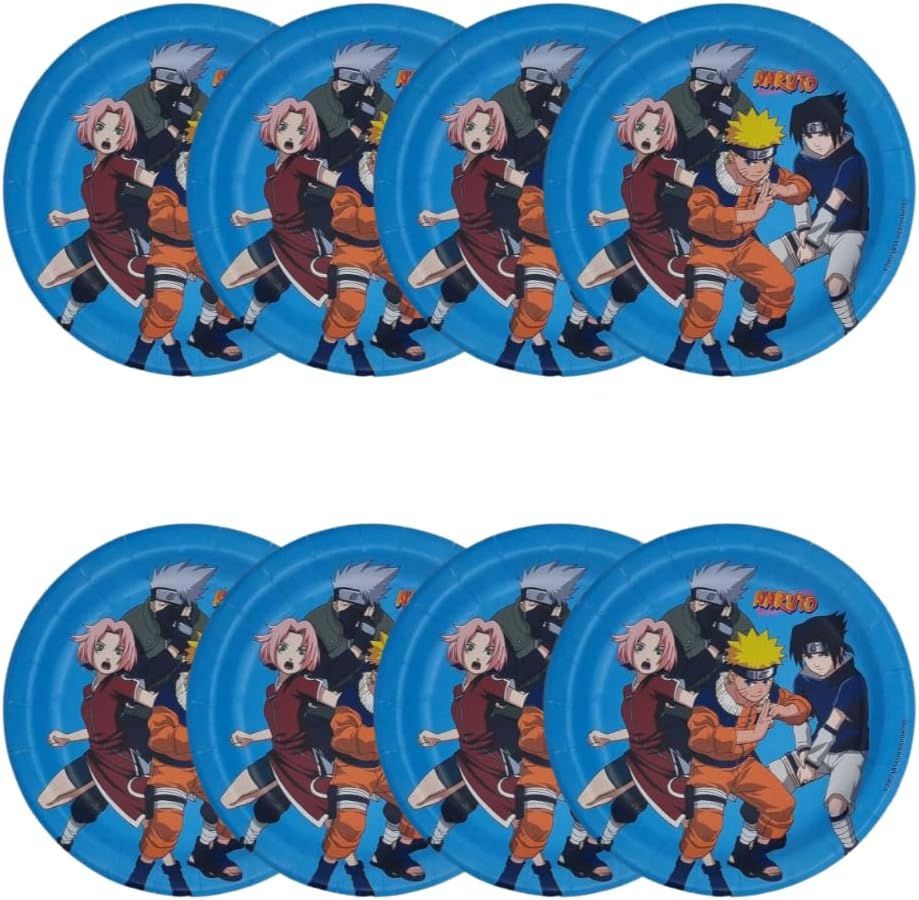Assiettes Naruto en carton pour fête, lot de 8, 18 cm – Image 4