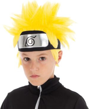 Perruque Naruto Shippuden jaune ébouriffée pour garçon