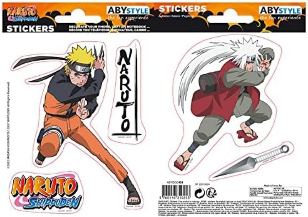 Stickers Naruto et Jiraiya SHP 16x11cm ABYstyle