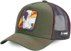 Casquette trucker Capslab Sasuke, Naruto Shippuden, olive et noir
