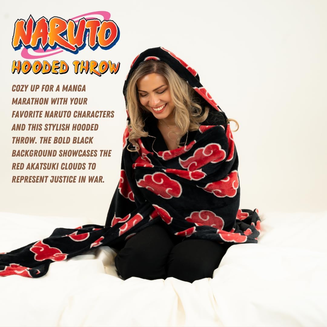 Poncho couverture à capuche Naruto Akatsuki 50 "X 70" – Image 2