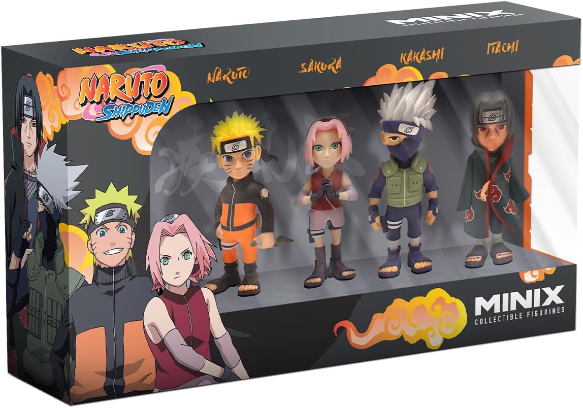 Pack Minix Naruto Shippuden 4 figurines 7 cm : Naruto, Kakashi, Itachi et Sakura – Image 2