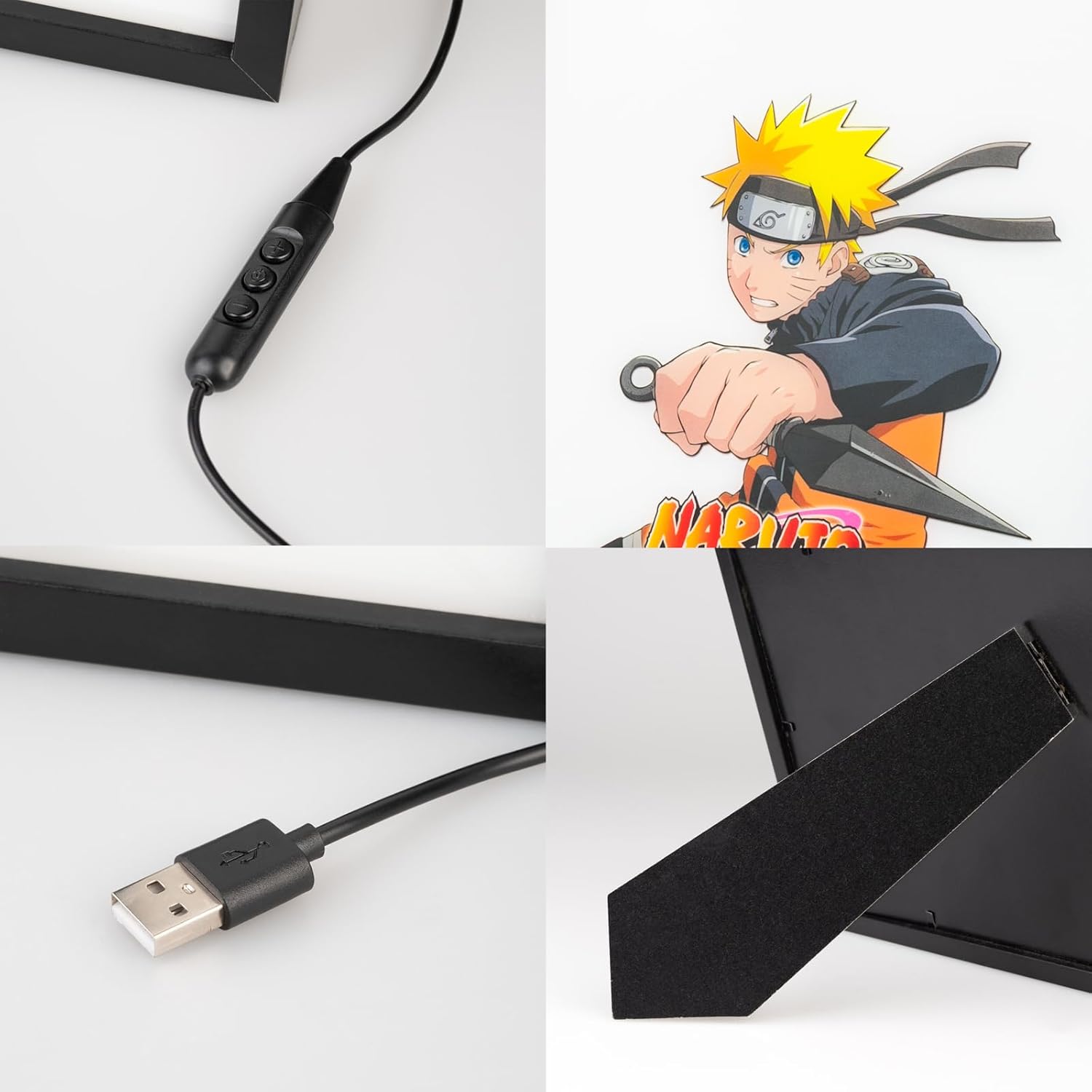 Cadre LED Naruto USB 20x28 cm à 3 modes d’éclairage – Image 3