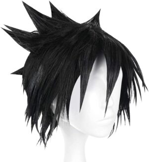 Perruque noire Sasuke Uchiha Naruto pour cosplay shinobi