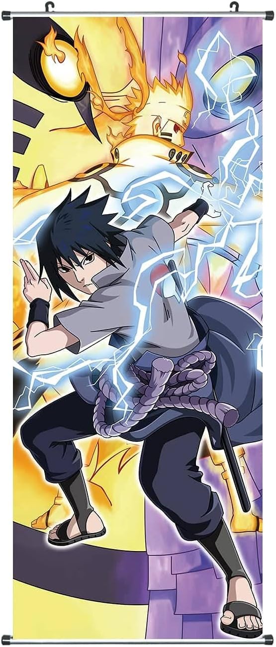 Kakemono Naruto Bijuu Moodo en tissu, Sasuke Uchiha 100 x 40 cm