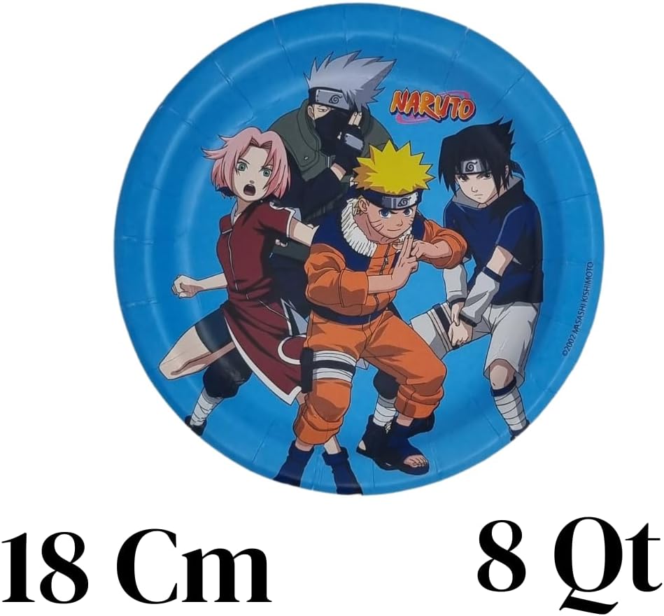 Assiettes Naruto en carton pour fête, lot de 8, 18 cm – Image 3