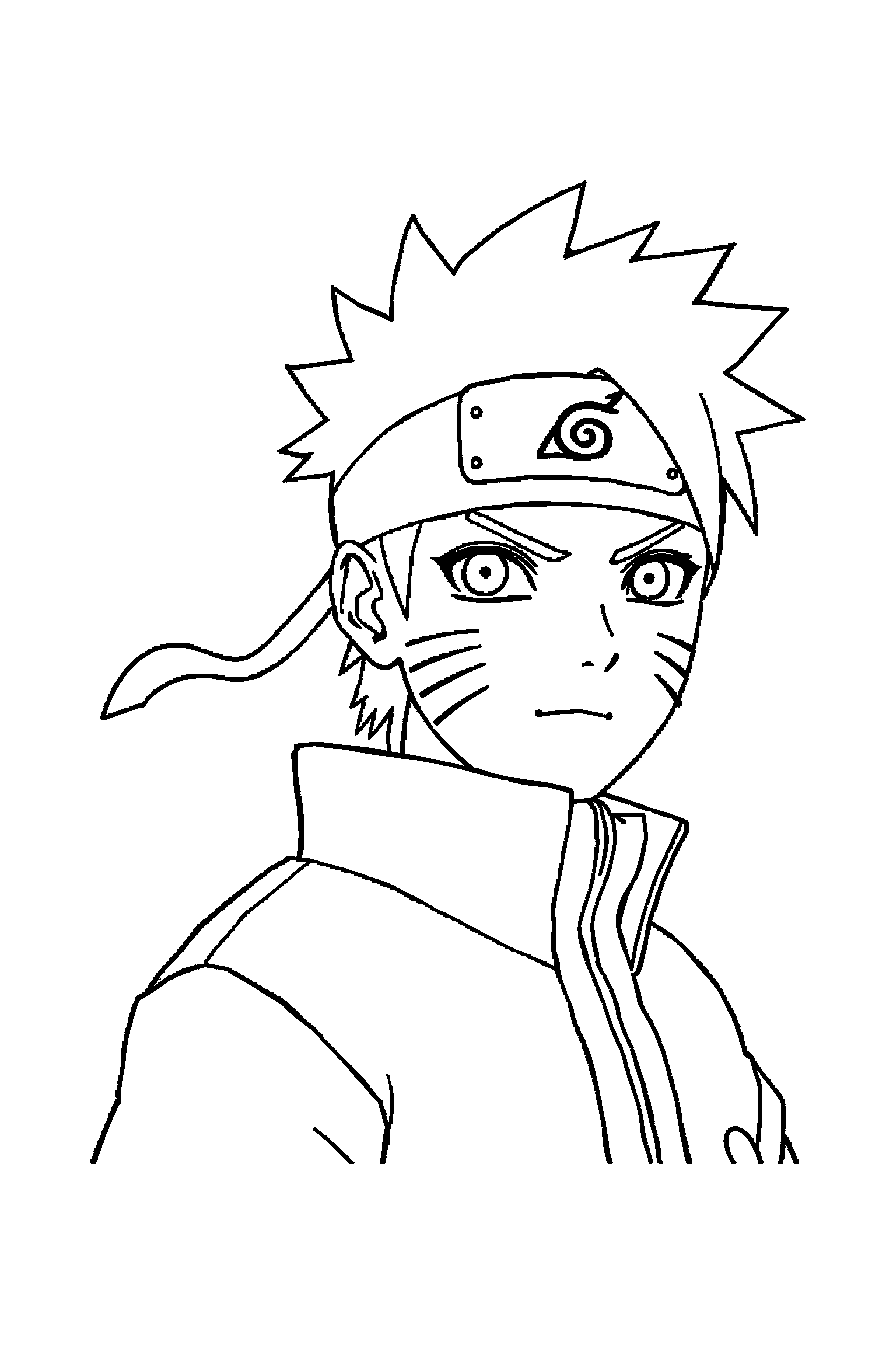 Coloriage Naruto gratuit à imprimer - grand coloriage détaillé de un jeune ninja avec lignes de vitesse Coloriage Naruto gratuit à imprimer : grand coloriage détaillé de un jeune ninja avec lignes de vitesse