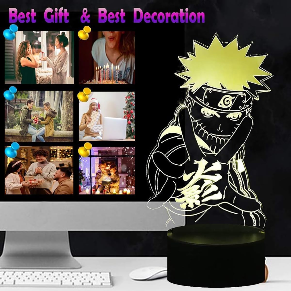 Veilleuse LED Naruto à télécommande, effet 3D et 16 couleurs – Image 6