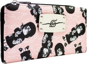 Portefeuille rose Naruto Itachi Uchiha avec poche à monnaie et porte-cartes