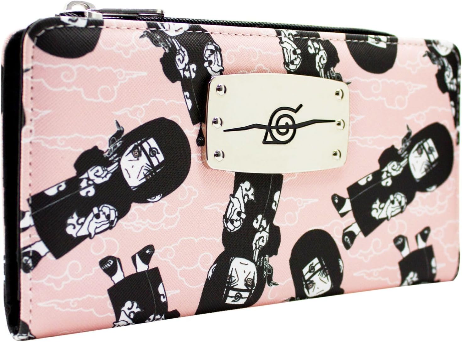 Portefeuille rose Naruto Itachi Uchiha avec poche à monnaie et porte-cartes