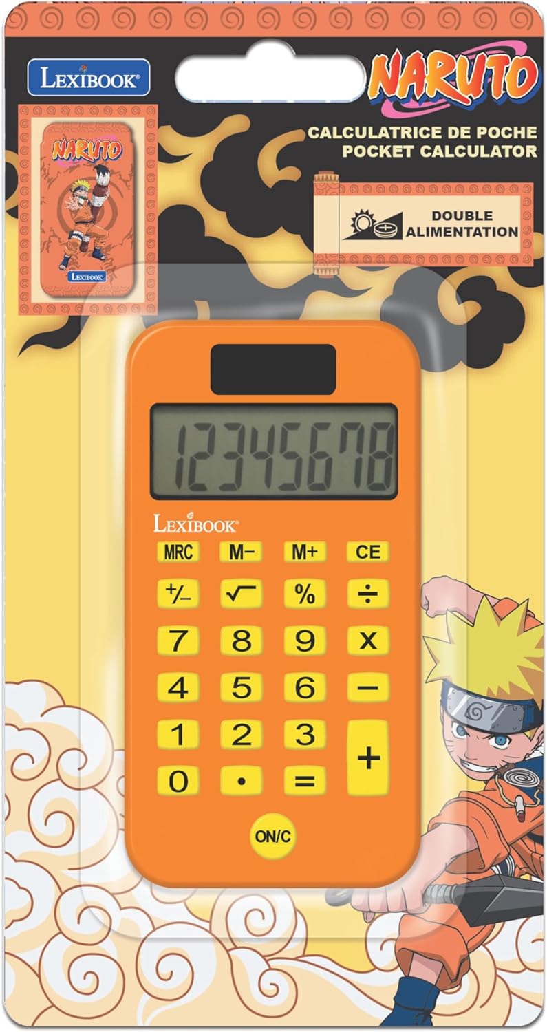 Calculatrice de poche Naruto orange avec couvercle, Lexibook C45NA – Image 5