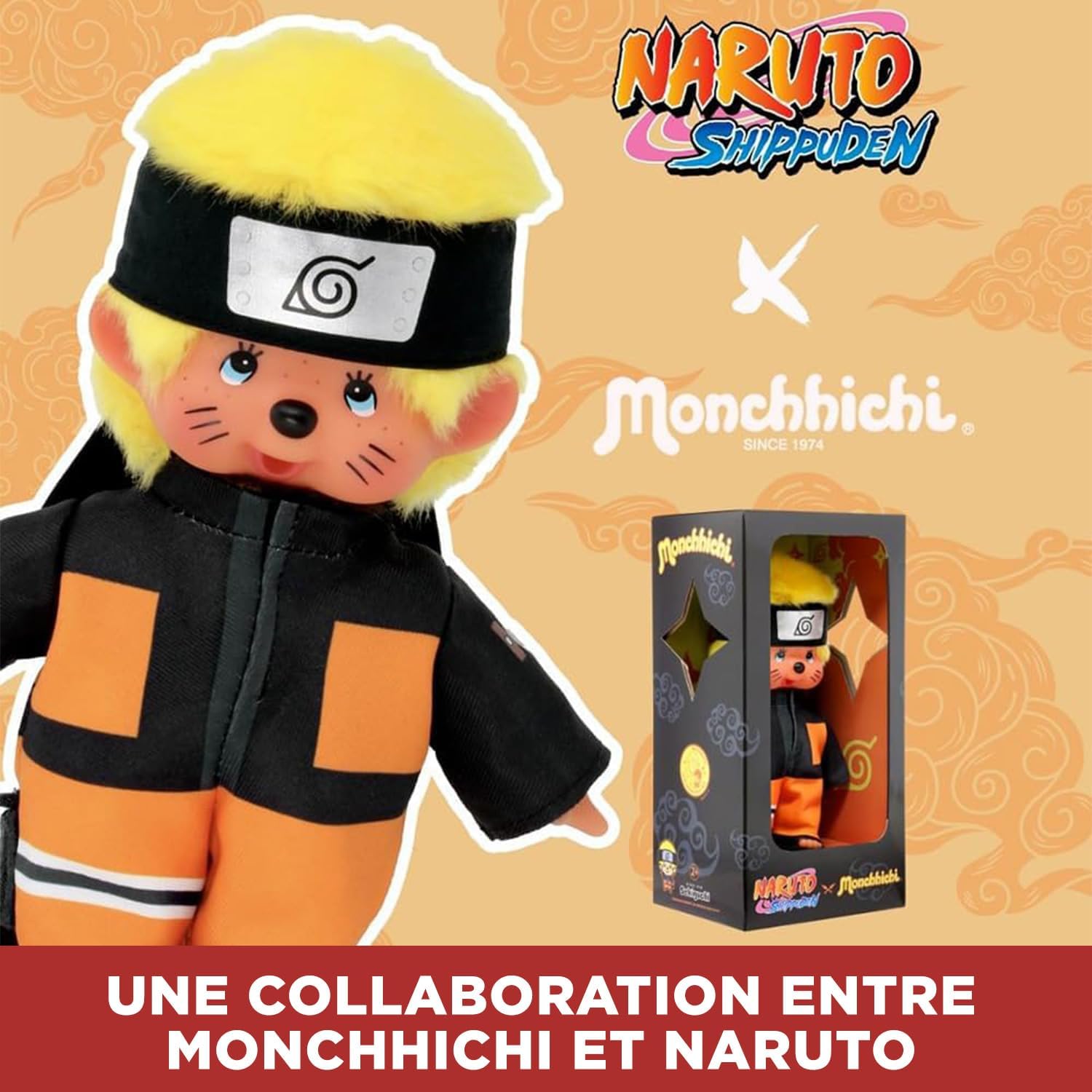 Peluche Monchhichi Naruto Shippuden 20 cm, esprit années 80 – Image 3