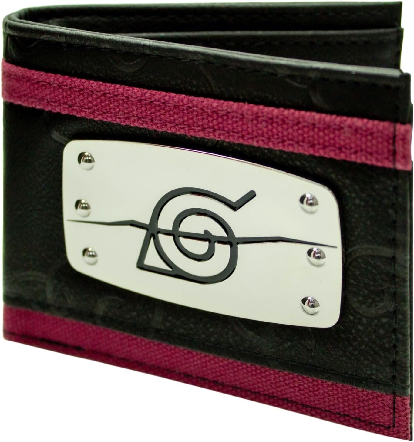 Portefeuille Naruto bi-fold noir Akatsuki Konoha avec porte-carte et fenêtre ID – Image 2