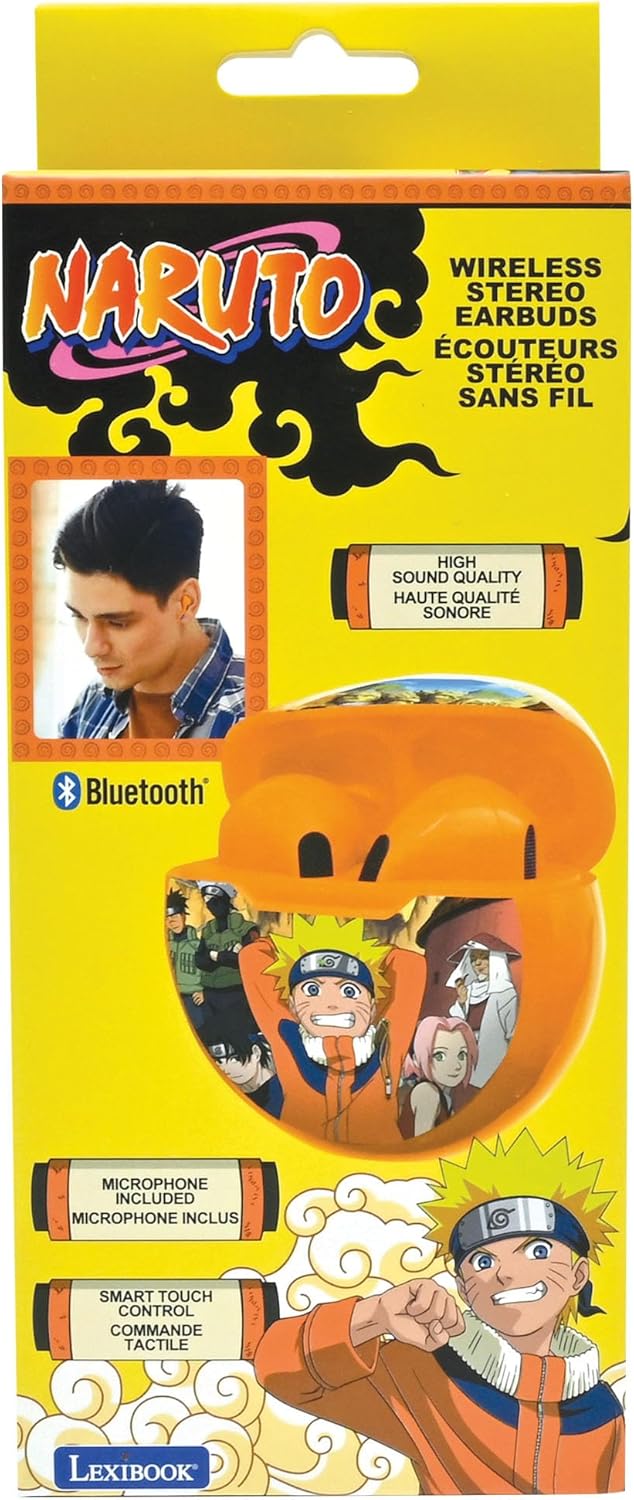 Écouteurs stéréo sans fil Naruto avec commandes tactiles et boîtier de recharge – Image 5