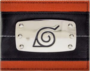 Portefeuille Naruto Konoha noir bi-fold avec porte-ID