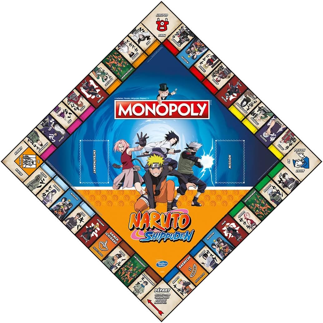 Monopoly Naruto Shippuden en français, jeu de société familial 2 à 6 joueurs dès 8 ans – Image 2