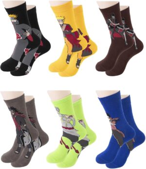 Chaussettes Naruto Kakashi multicolores, lot de 6 paires