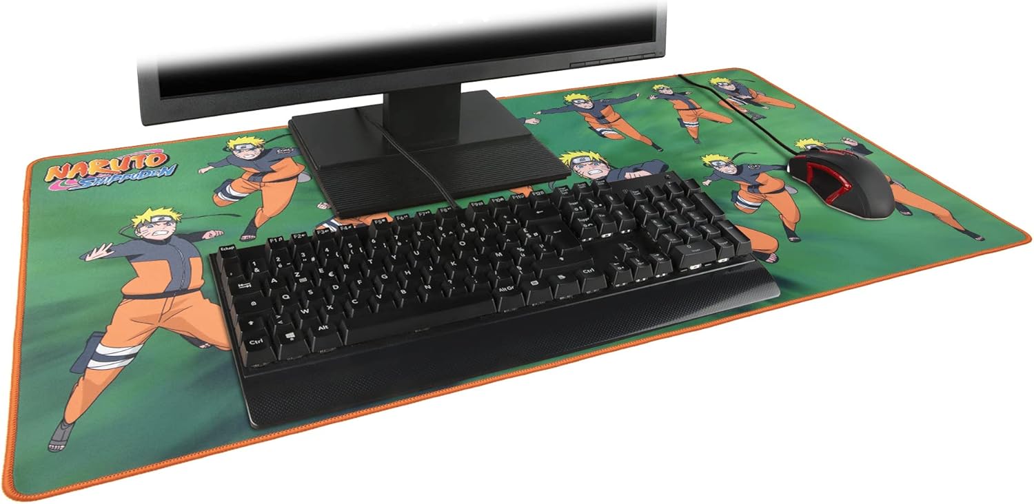 Tapis de souris gaming XXL Naruto Shippuden 90 x 46 cm, Multi Clonage Naruto vert – Image 3