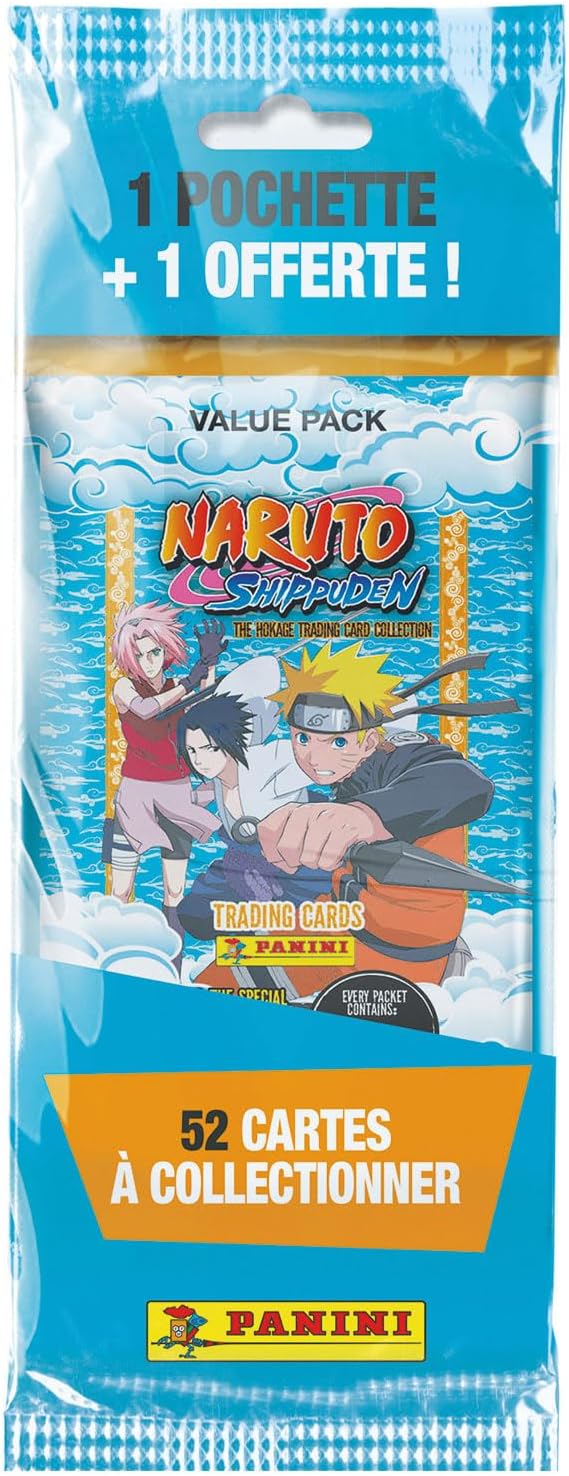 Pack Fat Pack Naruto Panini avec 1 pochette offerte et 52 cartes