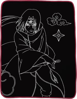 Couverture Naruto Itachi en micro raschel 116,8 x 152,4 cm