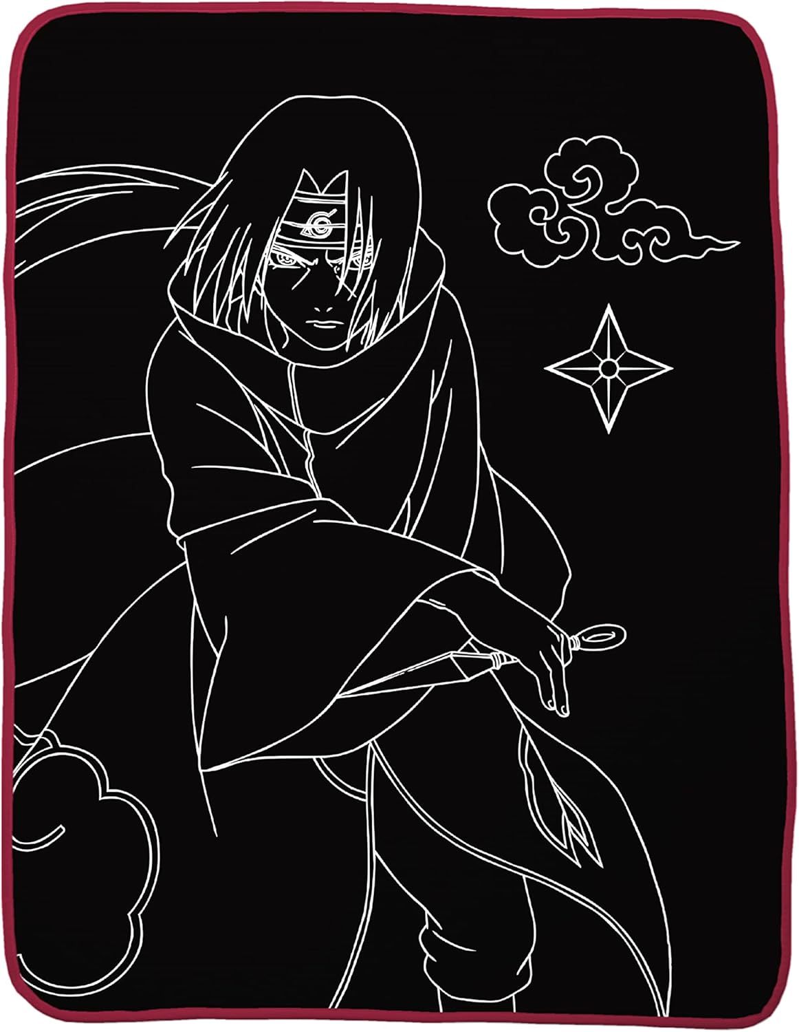 Couverture Naruto Itachi en micro raschel 116,8 x 152,4 cm
