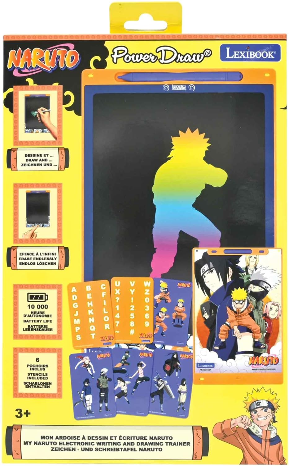 Ardoise magique Naruto Lexibook avec écran 28 cm et 6 pochoirs – Image 5