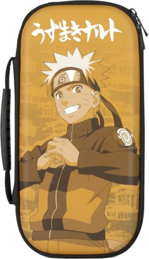 Housse Naruto Shippuden jaune pour Switch avec rangement 8 jeux