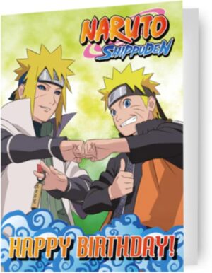 Carte d'anniversaire Naruto Shippuden pour fan de ninjas