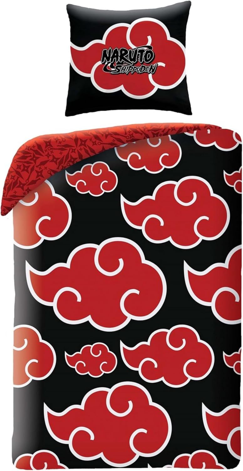 Parure de lit Naruto Shippuden Akatsuki réversible 140x200