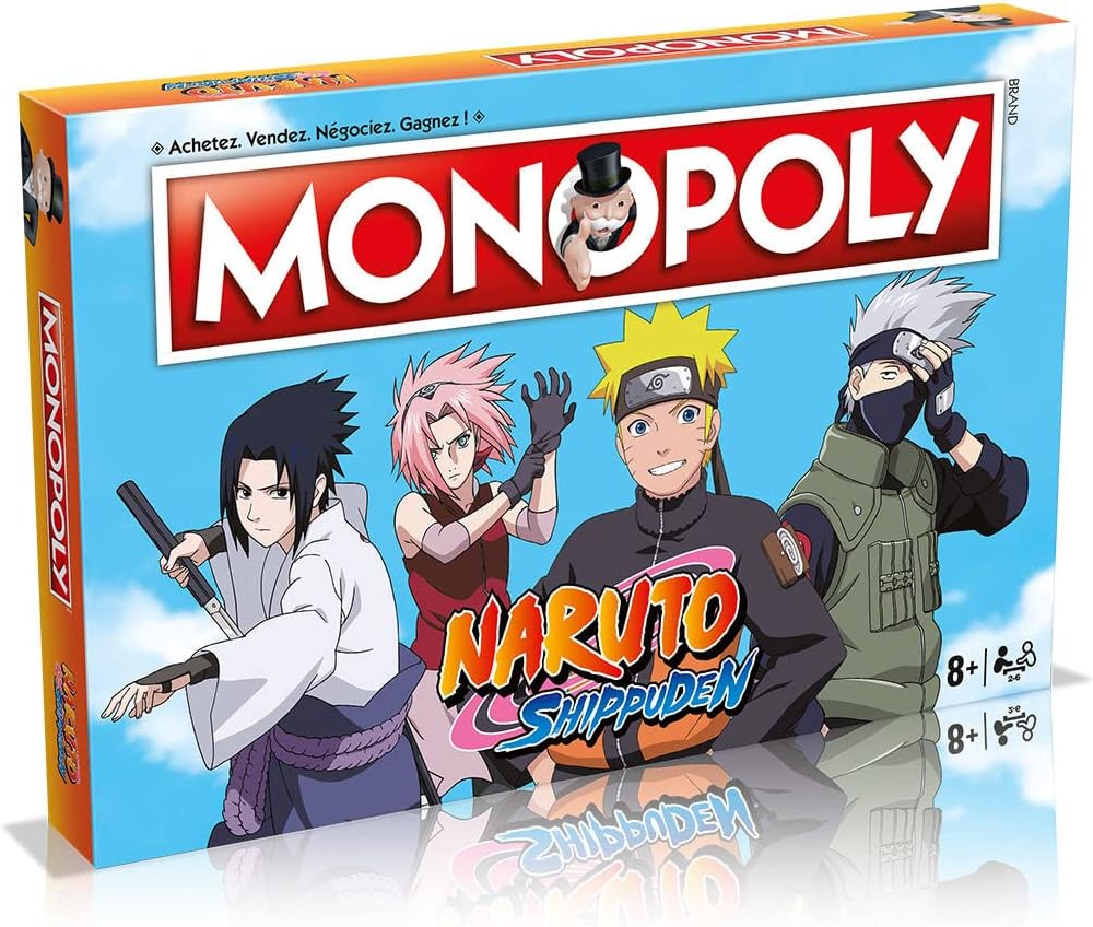 Monopoly Naruto Shippuden en français, jeu de société familial 2 à 6 joueurs dès 8 ans