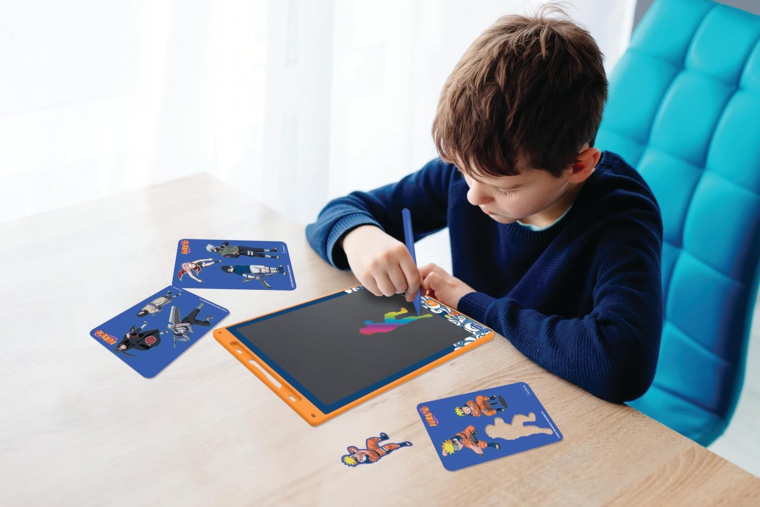 Ardoise magique Naruto Lexibook avec écran 28 cm et 6 pochoirs – Image 4