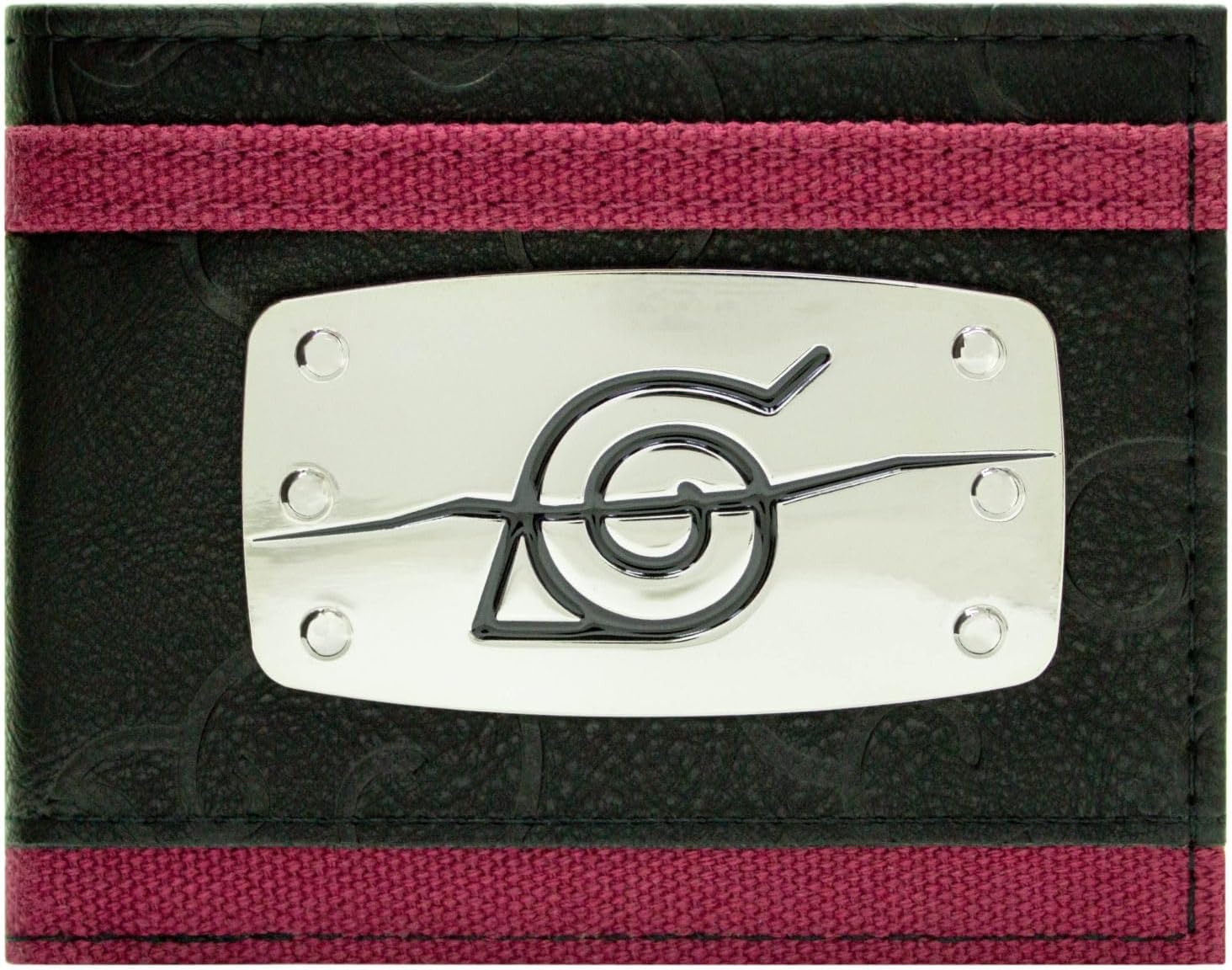 Portefeuille Naruto bi-fold noir Akatsuki Konoha avec porte-carte et fenêtre ID